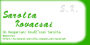 sarolta kovacsai business card